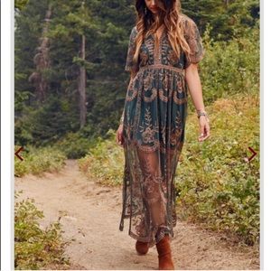 NWT Green embroidered dress